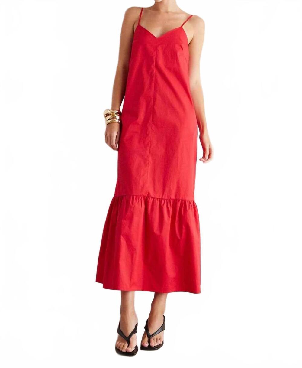 NEW JS71 barbados midi dress in cherry red